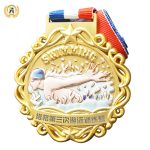 Zinc Alloy Material Stock 3D Swimming Metal Medals, Cheap Sports style Personalized Gold Trophies