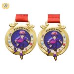Doing Your Own Desing Stock Skating Medals With Ribbon, Metal Zinc Alloy Skiing Medallion