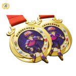 Doing Your Own Desing Stock Skating Medals With Ribbon, Metal Zinc Alloy Skiing Medallion