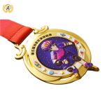 Doing Your Own Desing Stock Skating Medals With Ribbon, Metal Zinc Alloy Skiing Medallion