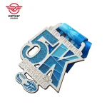 Custom 5K Virtual Run Medal, Glitter Soft Enamel Zinc Alloy Running Finisher Medallion.