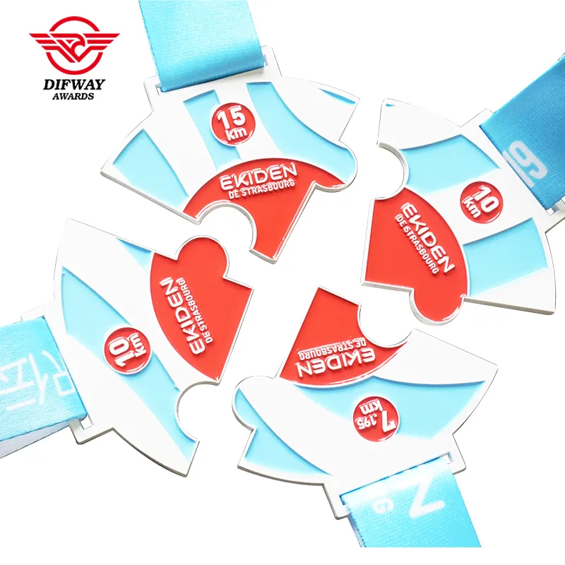 Customized Puzzle Cool Marathon Medals, Relay Connectable Running Finisher Medallions.