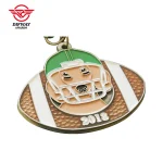 Custom American Football Medals, Soft enamel Transparent Coating Metal Medallion.