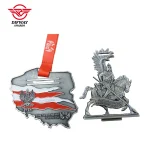 Custom Desktop Display 3D Relief Medals and Ribbons, Virtual Run Finisher Medallions.