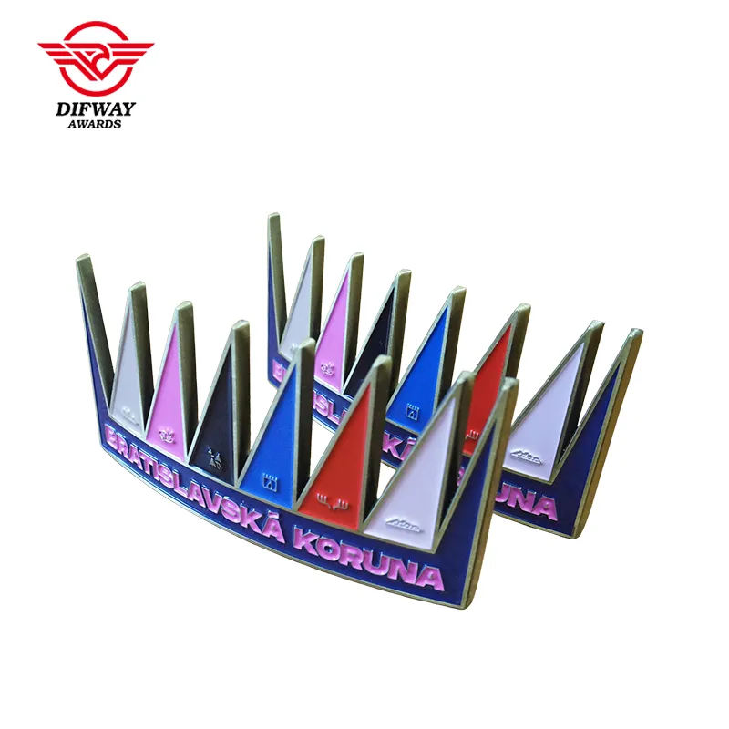 Crown Shaped Tabletop Metal Souvenir Plaques and Awards, Zinc Alloy Medals