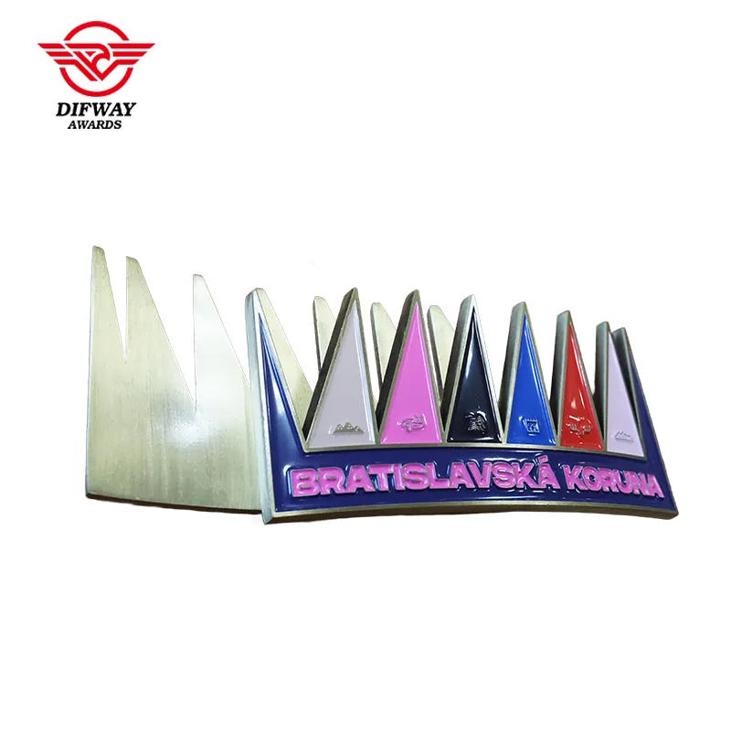 Crown Shaped Tabletop Metal Souvenir Plaques and Awards, Zinc Alloy Medals