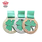 Custom Green Glitter Color Swimming Medals For Swimming Club Events.