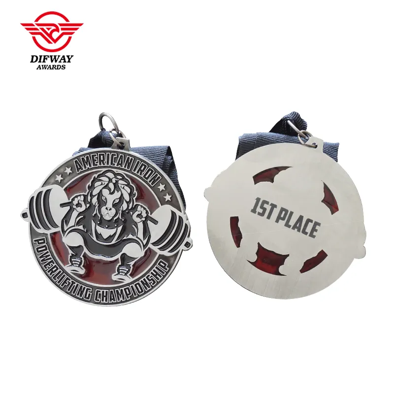 Custom Weightlifting Medal, Customized Powerlifting Championship Weightlifter Medallions.