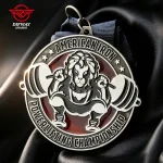 Custom Weightlifting Medal, Customized Powerlifting Championship Weightlifter Medallions.