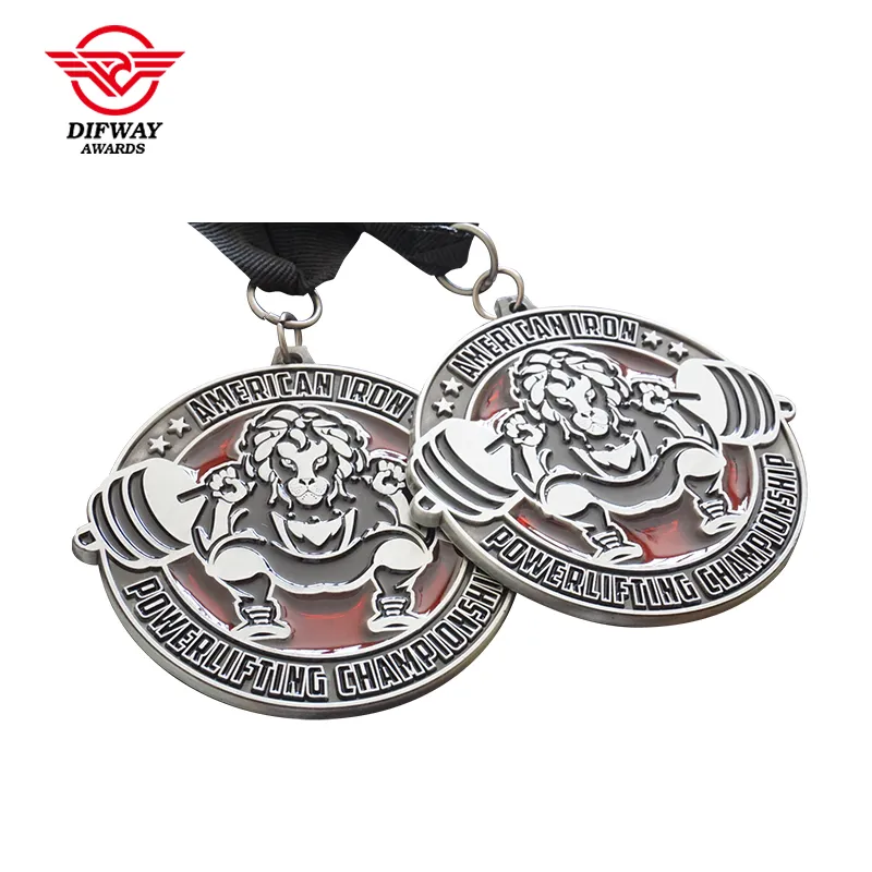 Custom Weightlifting Medal, Customized Powerlifting Championship Weightlifter Medallions.