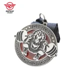 Custom Weightlifting Medal, Customized Powerlifting Championship Weightlifter Medallions.