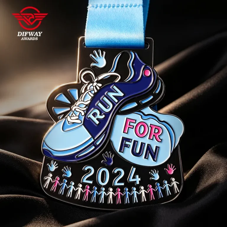 Custom Fun Run Mini Medal Soft Enamel Metal Medals, Running Race Finisher Medallion For Racing Event.