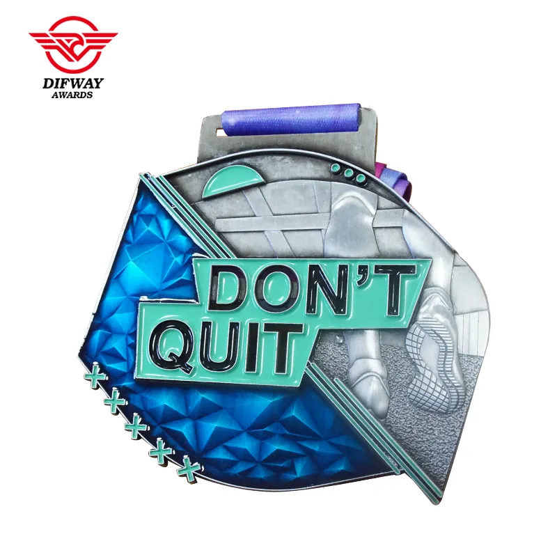 Custom Marathon Race Medals, Zinc Alloy Soft Enamel Virtual Running Finisher Medallions.