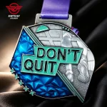 Custom Marathon Race Medals, Zinc Alloy Soft Enamel Virtual Running Finisher Medallions.