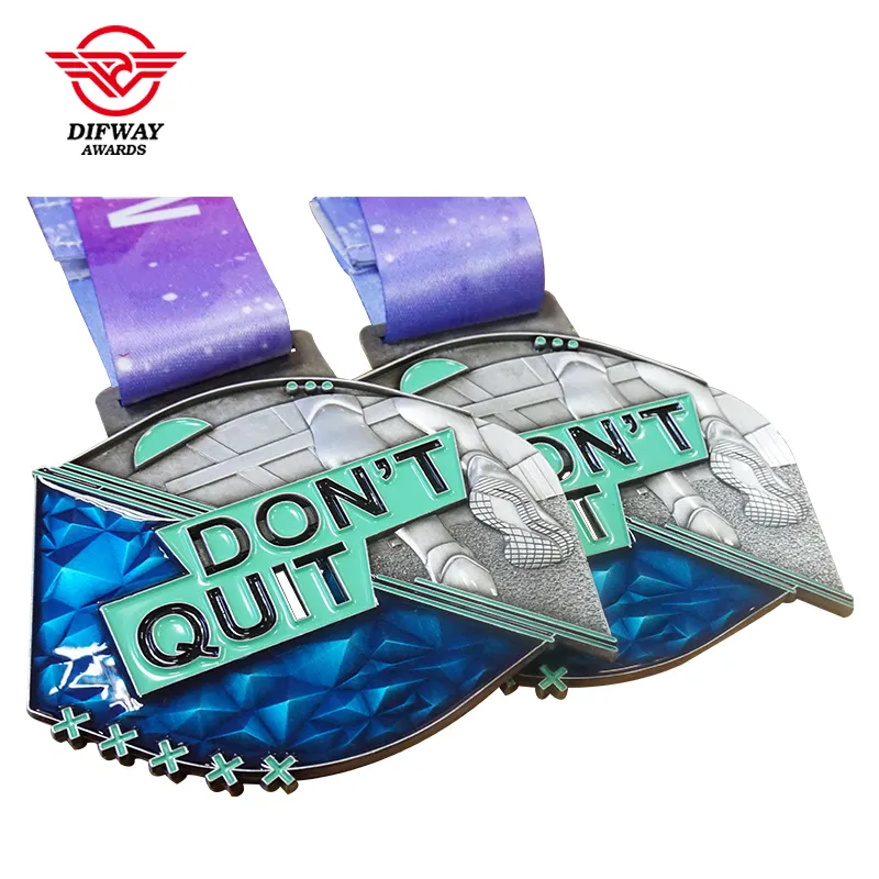 Custom Marathon Race Medals, Zinc Alloy Soft Enamel Virtual Running Finisher Medallions.