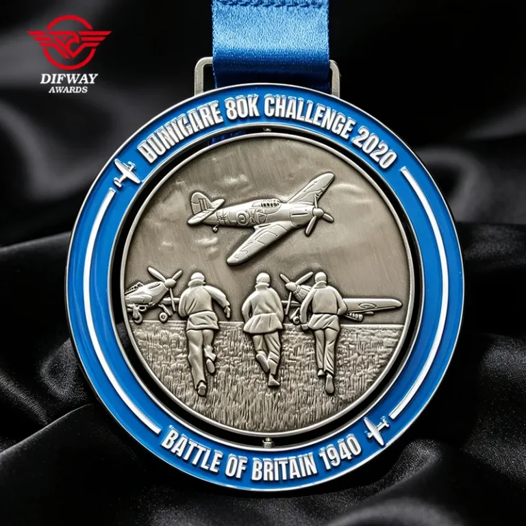 Custom Rotatable Spinner Military Medal, Commemorative 3D Embossed Medallions.