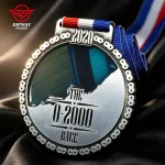 Custom Virtual Races Medals, Die Cast Mountain Challenge Transparent Medallions.