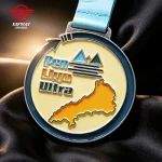 Custom Ultra Trail Running Medals, Map Mountain Transparent Coating Medallions.