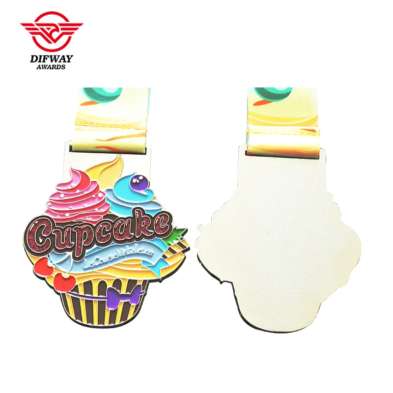 Custom Soft Enamel Virtual Run Medal, Glitter Metal Finisher Race Medallions.