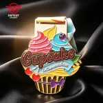 Custom Soft Enamel Virtual Run Medal, Glitter Metal Finisher Race Medallions.