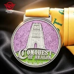 Custom Glitter Enamel Running Medal, 3D Embossed Finisher Medallion For Virtual Run Challenge