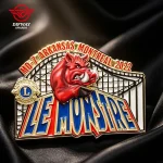 Custom Zinc Alloy Lions Club 3D Mold Lapel Pin, Sofe Enamel With UV Printing Badge.