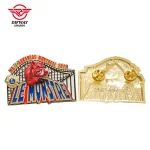 Custom Zinc Alloy Lions Club 3D Mold Lapel Pin, Sofe Enamel With UV Printing Badge.