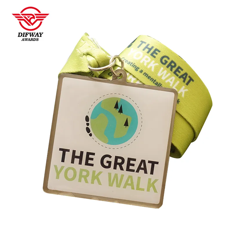 Custom Stainless Iron Printed Medal, Charity Walk Event Medallions.