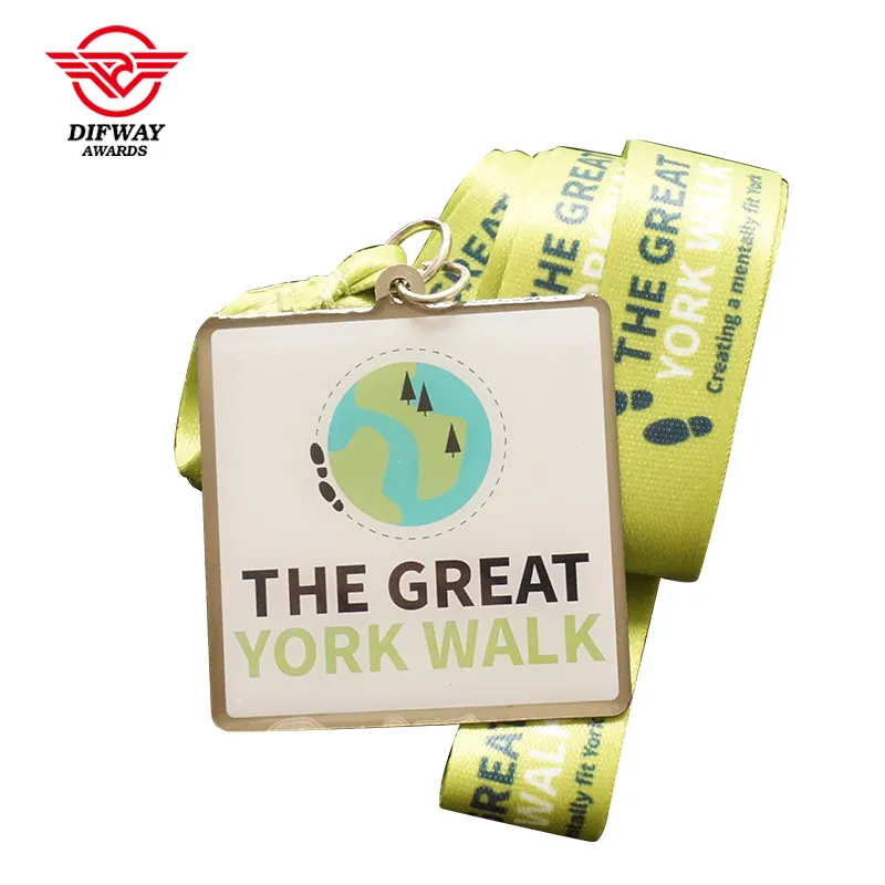 Custom Stainless Iron Printed Medal, Charity Walk Event Medallions.