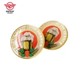Die Strucking Brass Lapel Pins, Printed Epoxy Copper Brass Beer Festival Club Event Souvenir Badge.