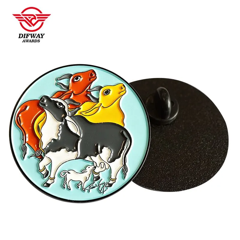 Animal Cartoon Metal Cool Enamel Pin Pins, Hard Enamel Art Souvenir Badge