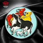 Animal Cartoon Metal Cool Enamel Pin Pins, Hard Enamel Art Souvenir Badge