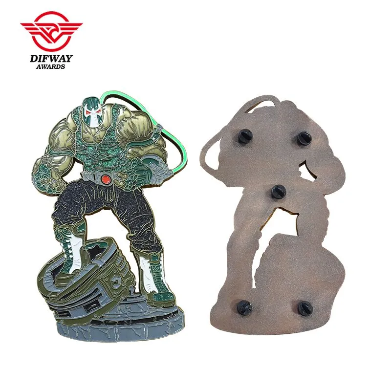 Custom Zinc Alloy 3D Lapel Pin, Hard Enamel Badge With Glitter Powder & Cut‑out Hollow Design