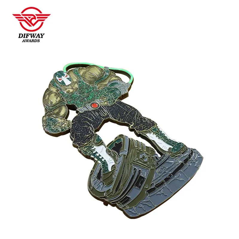 Custom Zinc Alloy 3D Lapel Pin, Hard Enamel Badge With Glitter Powder & Cut‑out Hollow Design