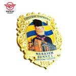 Custom Zinc Alloy Carnival Lapel Pin, 3D Embossed Festival Souvenir Metal Badge
