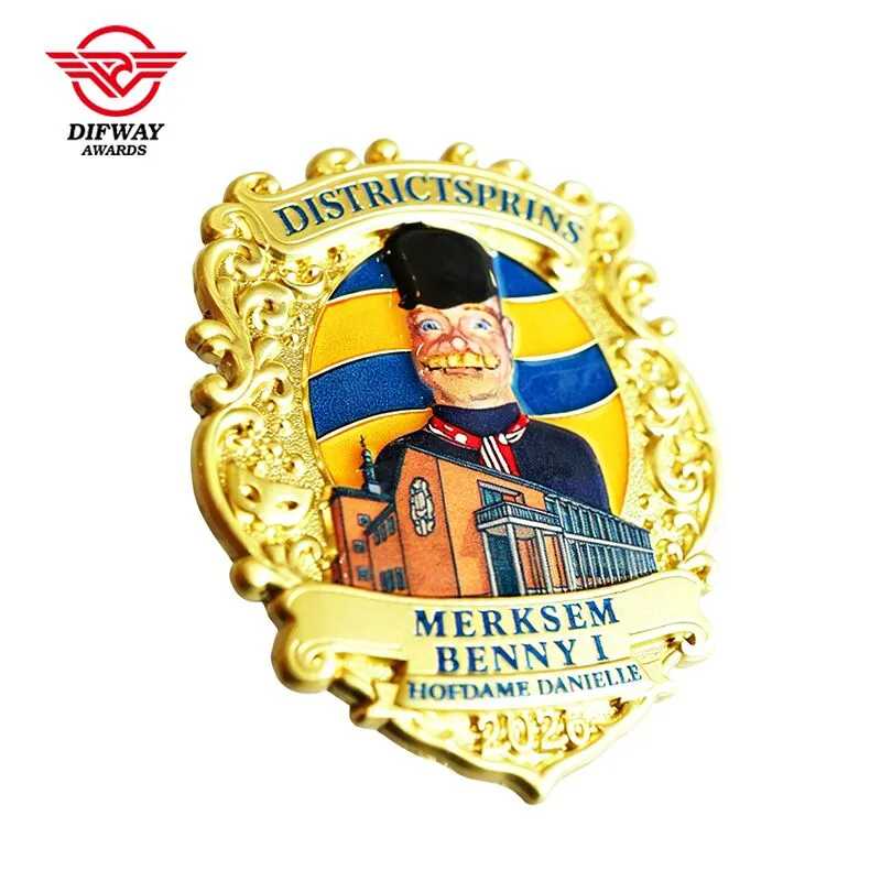 Custom Zinc Alloy Carnival Lapel Pin, 3D Embossed Festival Souvenir Metal Badge