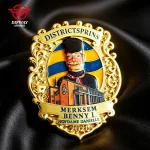 Custom Zinc Alloy Carnival Lapel Pin, 3D Embossed Festival Souvenir Metal Badge