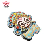 Custom Zinc Alloy Die Cast 3D Lapel Pin, Panda Mascot Badge With UV Full‑Color Printing