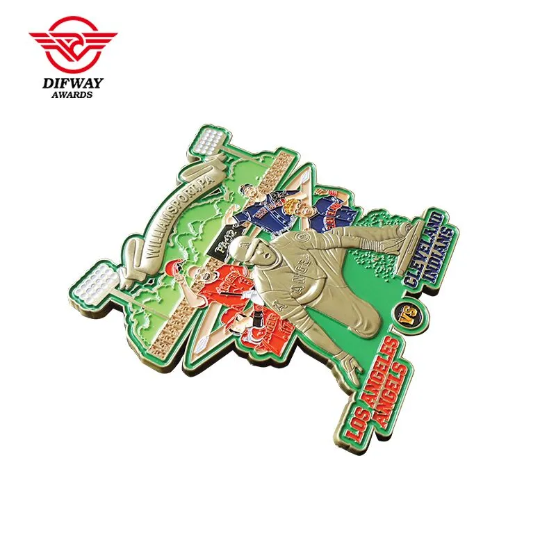 Zinc Alloy Die Cast Pins , Soft Enamel Filling Baseball Sports Game Event Souvenir Metal Badge