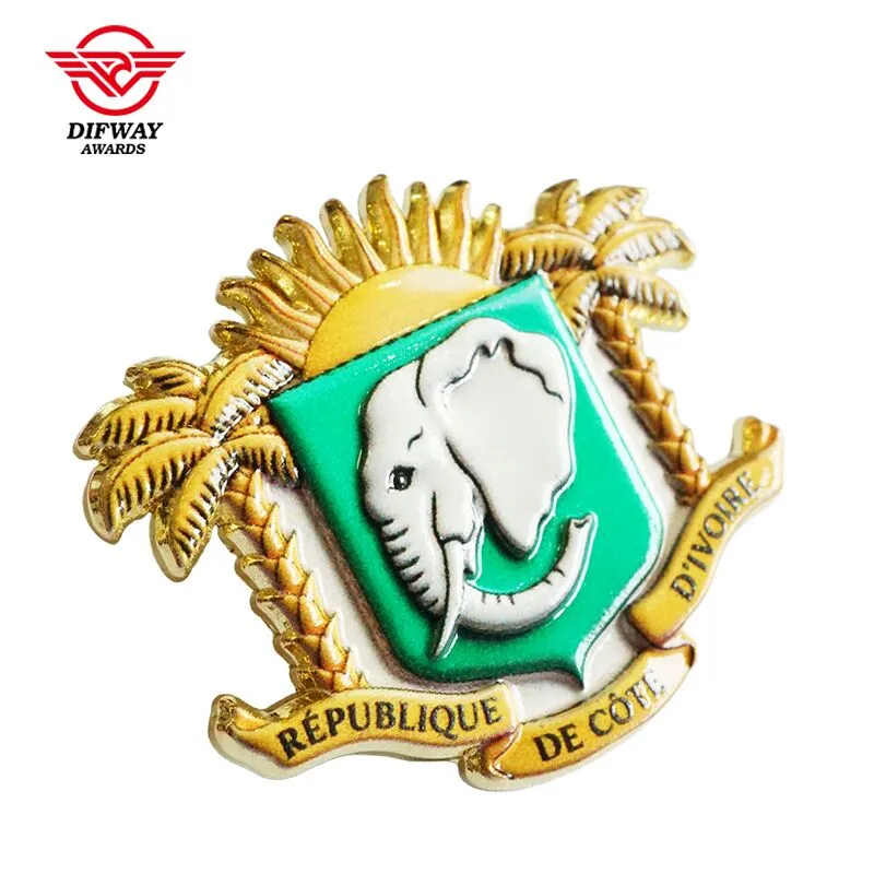 Custom Zinc Alloy DieCast Lapel Pin With UV Color Printing, Country Themed Souvenir Metal Badge