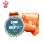 Custom Stainless Iron Metal Medals, Priting Full Color Cycling Event Medallions.