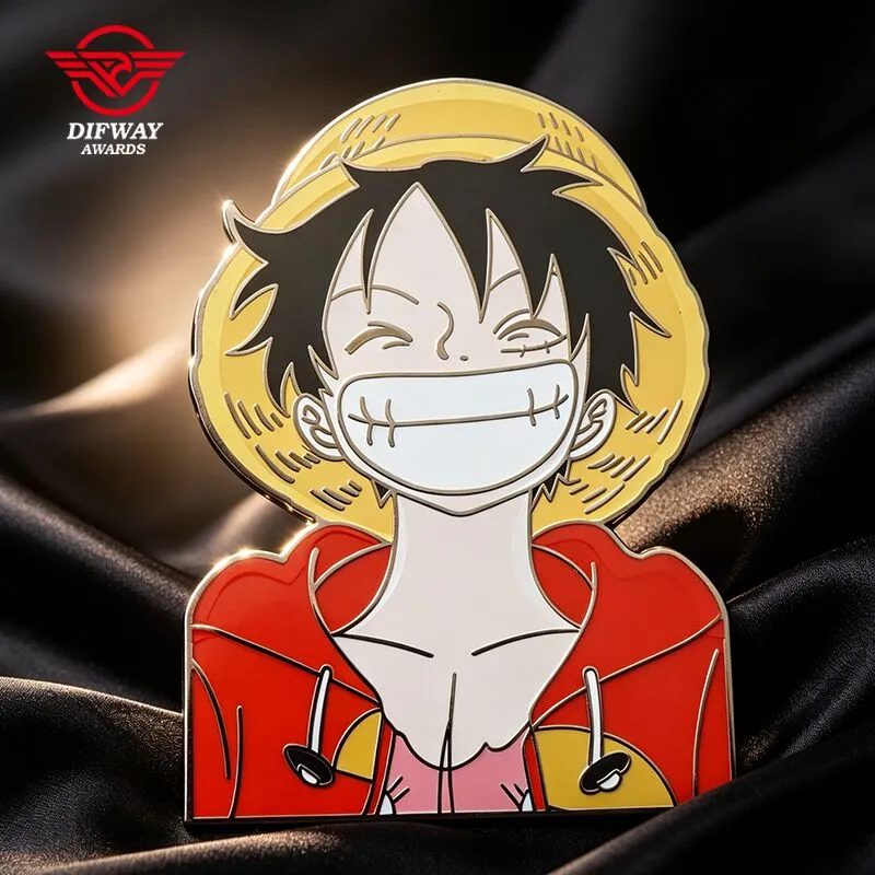 Custom Cartoon Hard Enamel Lapel Pin, Anime Character Collectible Metal Badge.