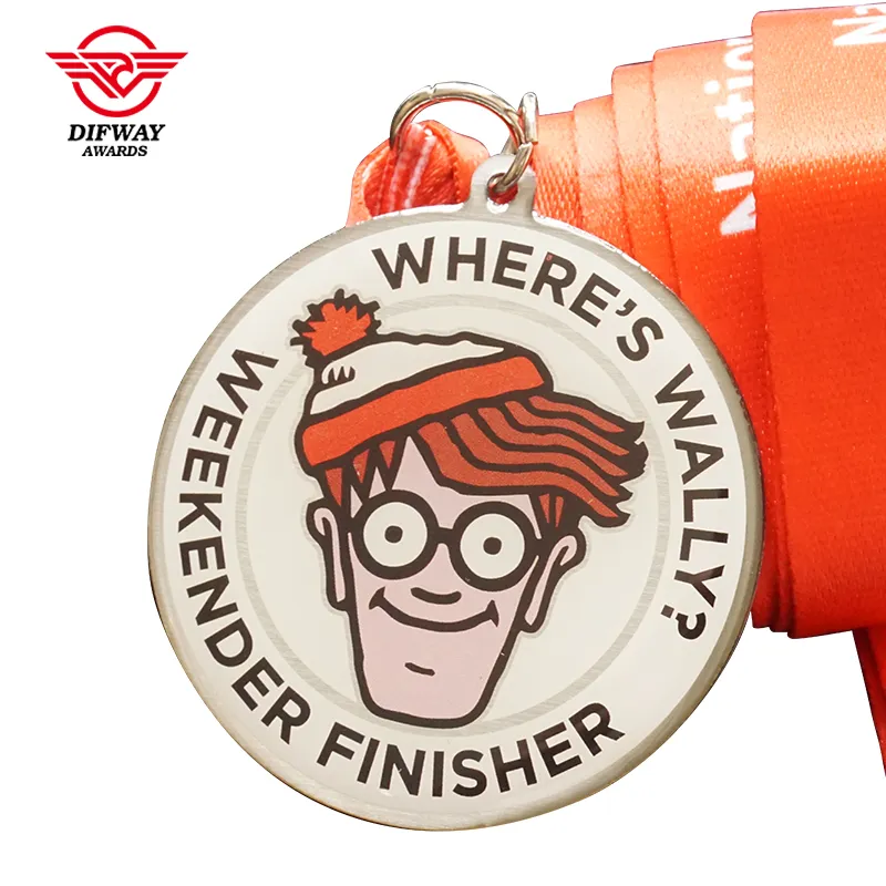Custom Stainless Iron Printed Medals, UV Printing Full Color Challenge Event Finisher Medallions.