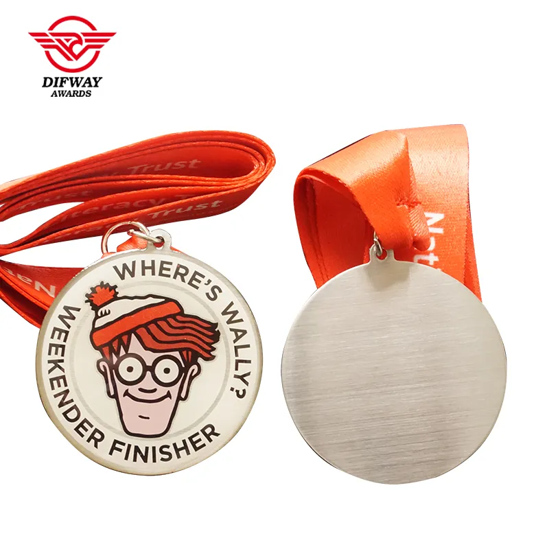 Custom Stainless Iron Printed Medals, UV Printing Full Color Challenge Event Finisher Medallions.