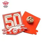 Custom Soft Enamel Lapel Pin, Red Plated Sport Event Commemorative Metal Badge