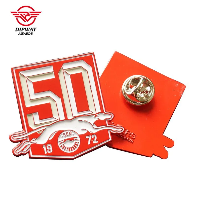 Custom Soft Enamel Lapel Pin, Red Plated Sport Event Commemorative Metal Badge