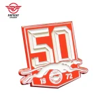 Custom Soft Enamel Lapel Pin, Red Plated Sport Event Commemorative Metal Badge