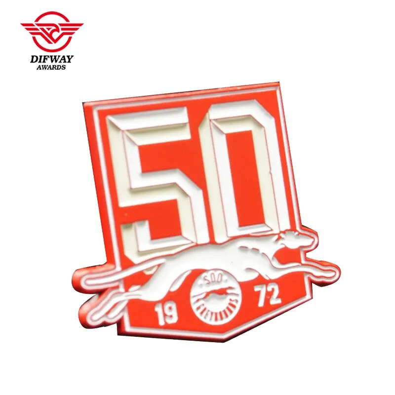 Custom Soft Enamel Lapel Pin, Red Plated Sport Event Commemorative Metal Badge