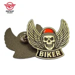 Making Your Own Design Cute Enamel Pins, Biker Skull Wing Metal Badges.