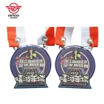 Custom Die Struck Stainless Iron Running Medallions, Night Trail Event Medal.